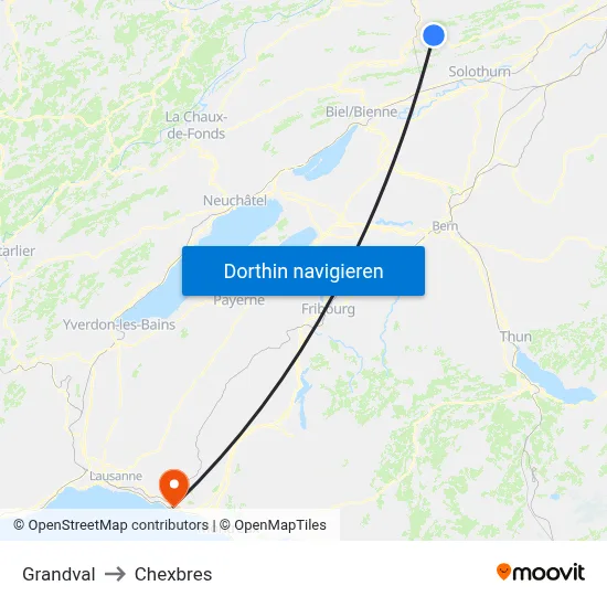 Grandval to Chexbres map