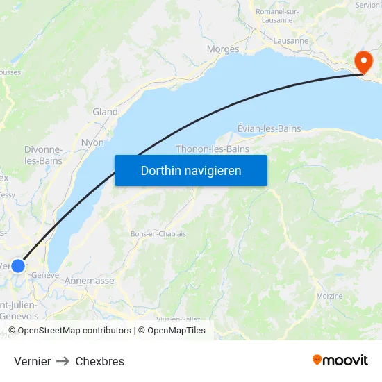 Vernier to Chexbres map