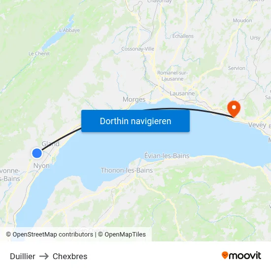 Duillier to Chexbres map