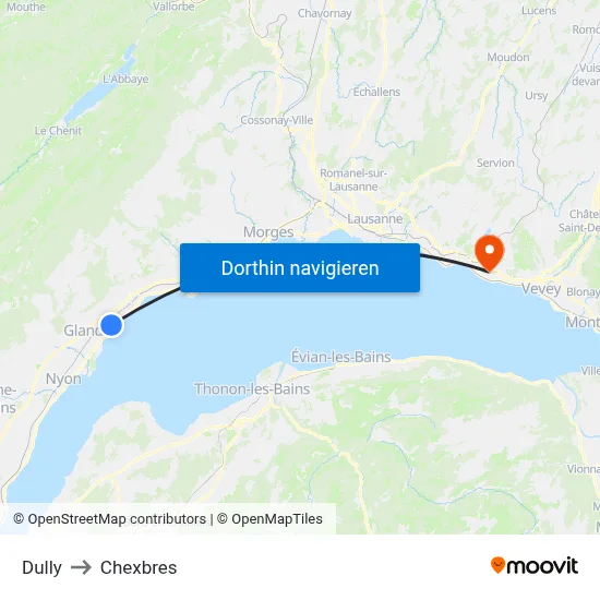 Dully to Chexbres map