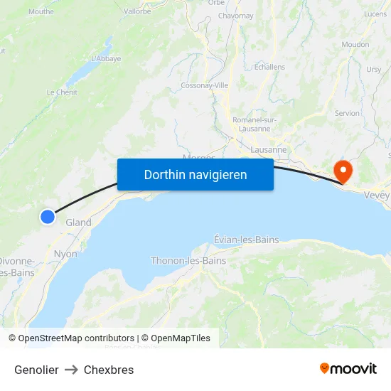 Genolier to Chexbres map