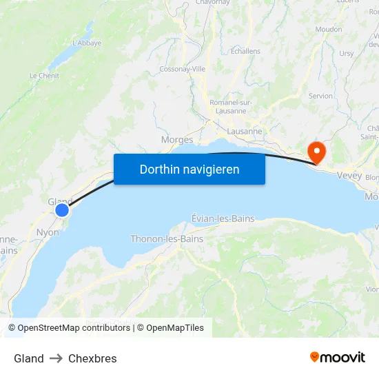 Gland to Chexbres map