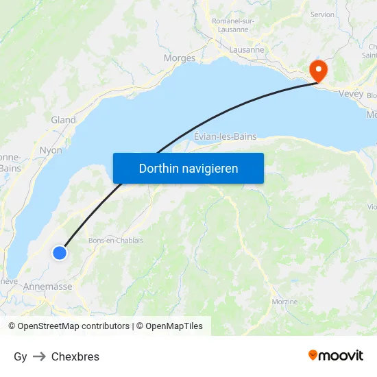 Gy to Chexbres map