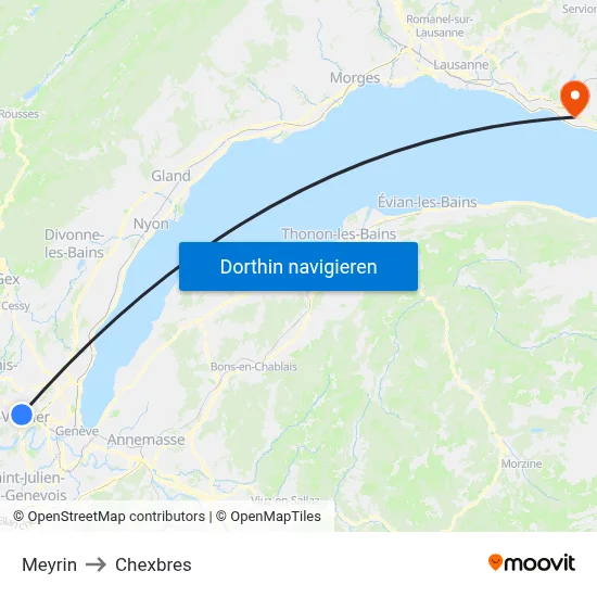 Meyrin to Chexbres map
