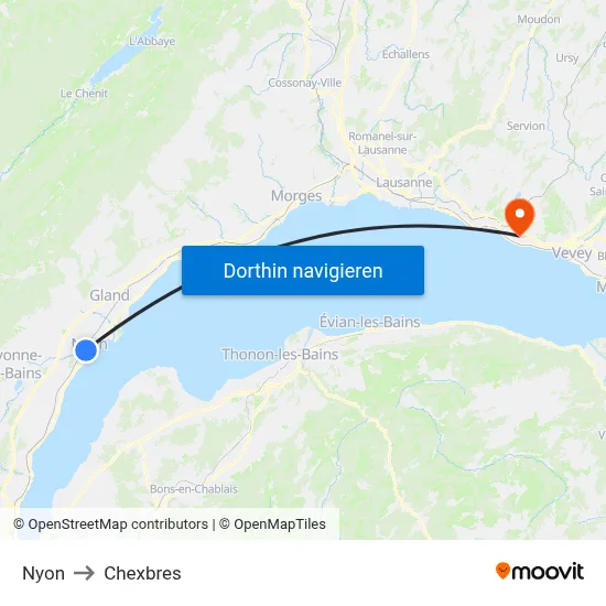 Nyon to Chexbres map