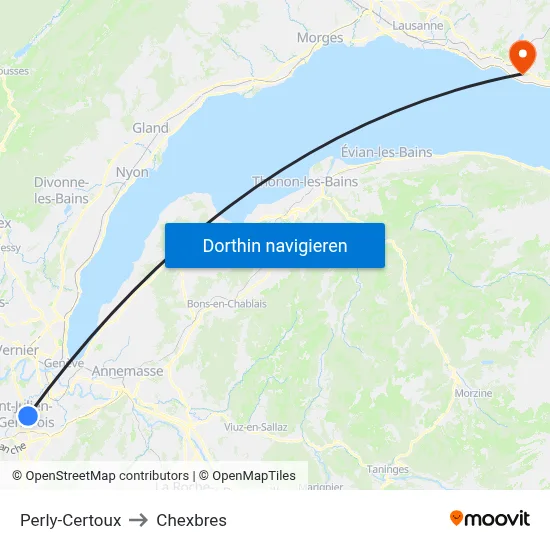 Perly-Certoux to Chexbres map