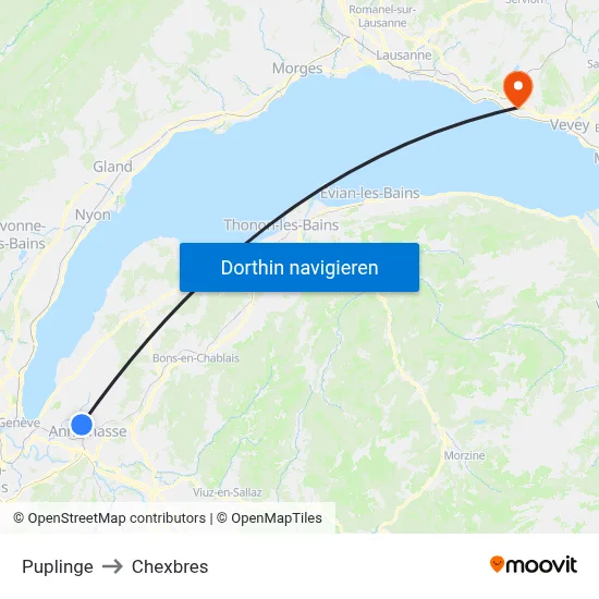Puplinge to Chexbres map
