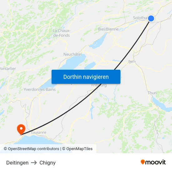 Deitingen to Chigny map