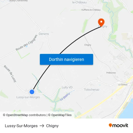 Lussy-Sur-Morges to Chigny map