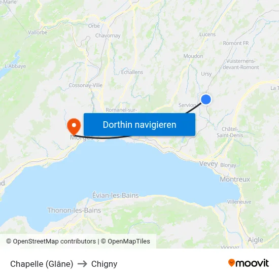 Chapelle (Glâne) to Chigny map