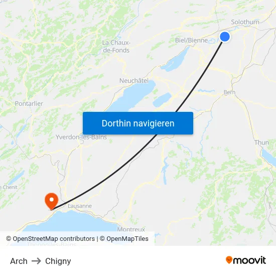 Arch to Chigny map