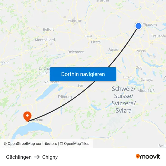 Gächlingen to Chigny map