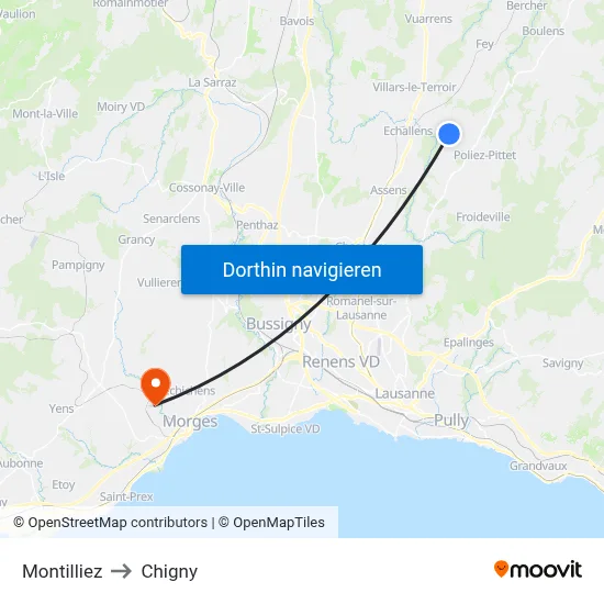 Montilliez to Chigny map