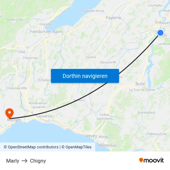 Marly to Chigny map