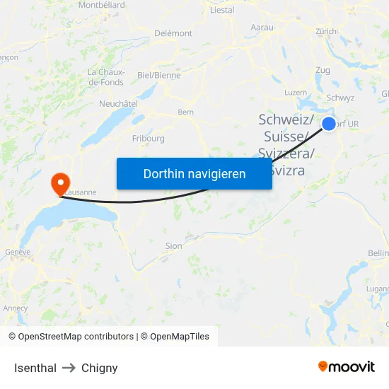 Isenthal to Chigny map