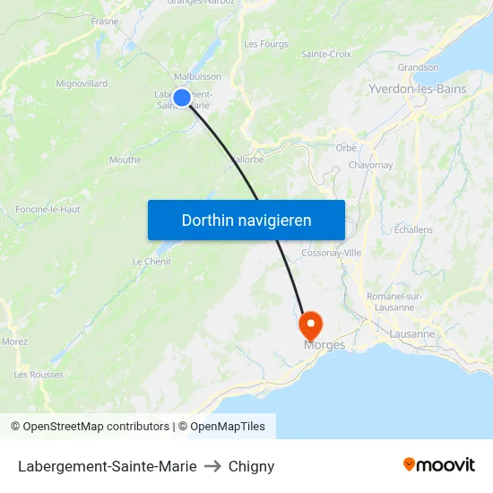 Labergement-Sainte-Marie to Chigny map
