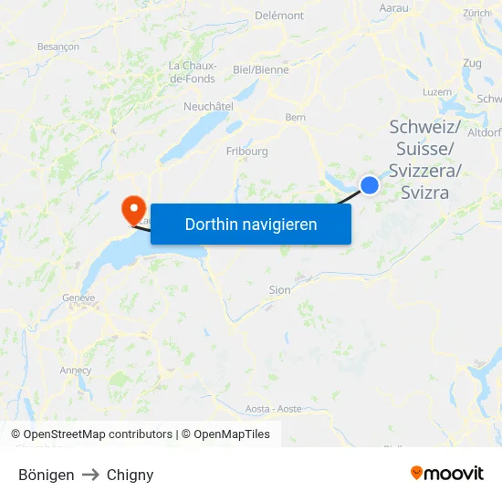 Bönigen to Chigny map