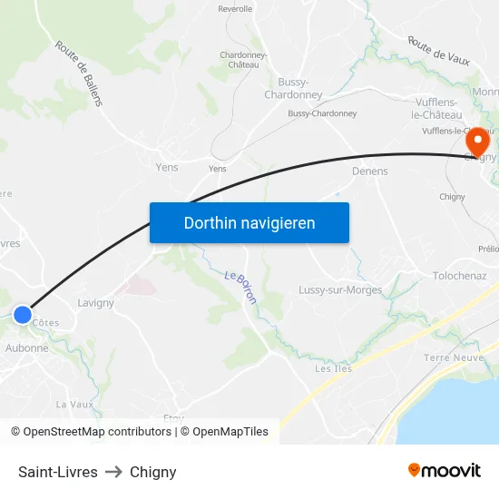 Saint-Livres to Chigny map