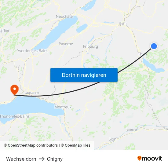 Wachseldorn to Chigny map