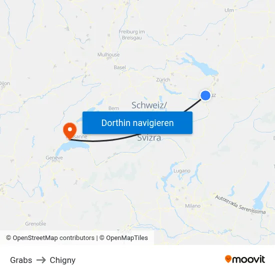 Grabs to Chigny map