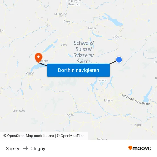 Surses to Chigny map