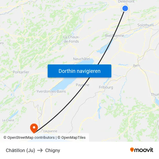 Châtillon (Ju) to Chigny map