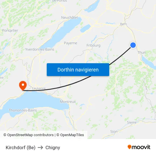 Kirchdorf (Be) to Chigny map