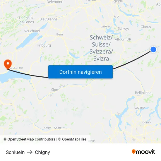 Schluein to Chigny map