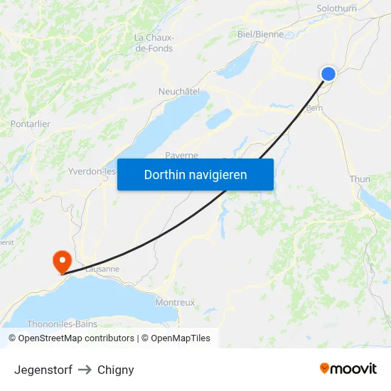 Jegenstorf to Chigny map