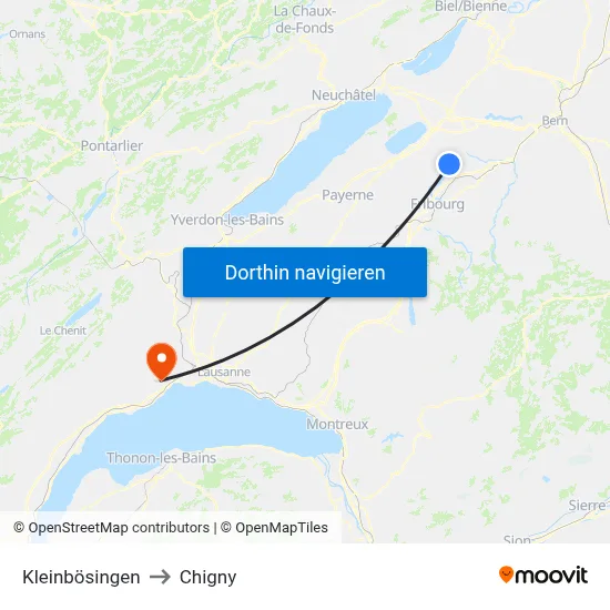 Kleinbösingen to Chigny map