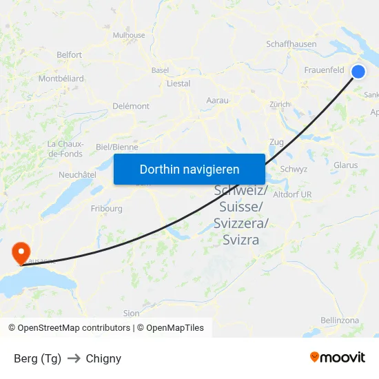 Berg (Tg) to Chigny map