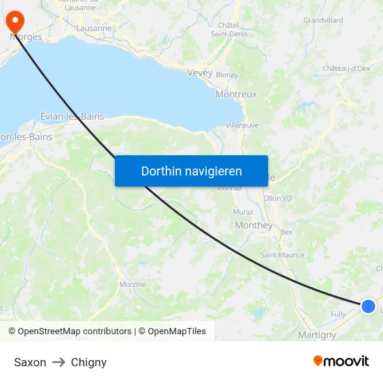 Saxon to Chigny map