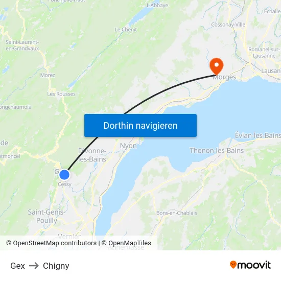 Gex to Chigny map