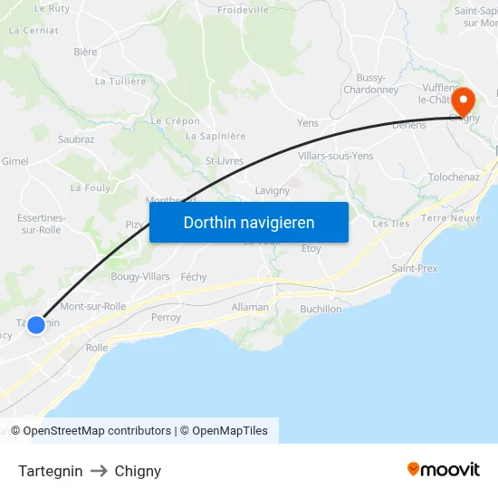 Tartegnin to Chigny map
