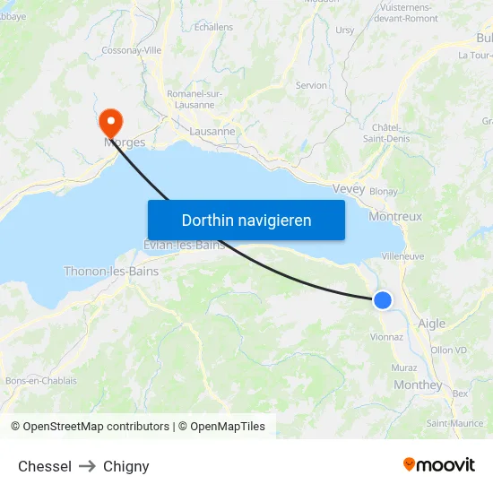 Chessel to Chigny map