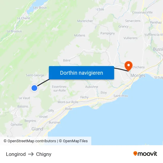 Longirod to Chigny map