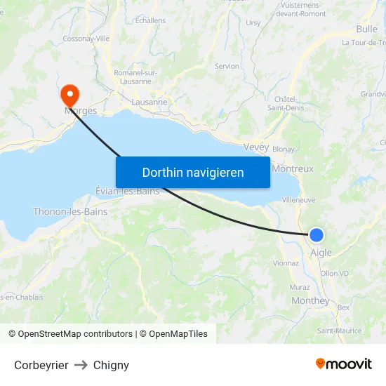 Corbeyrier to Chigny map