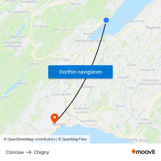 Concise to Chigny map