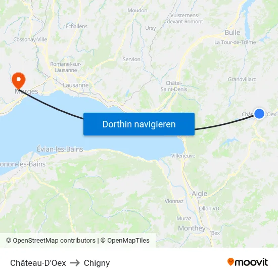 Château-D'Oex to Chigny map
