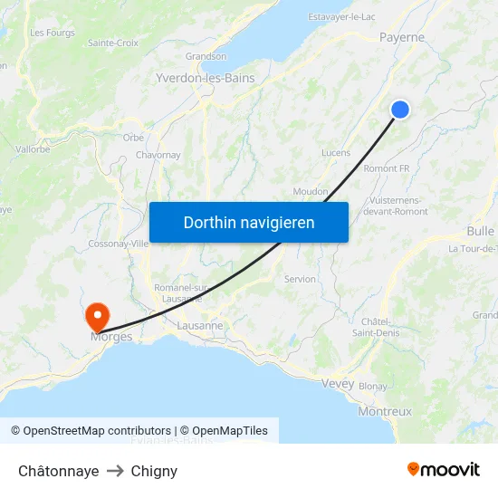 Châtonnaye to Chigny map