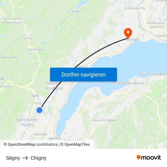 Ségny to Chigny map