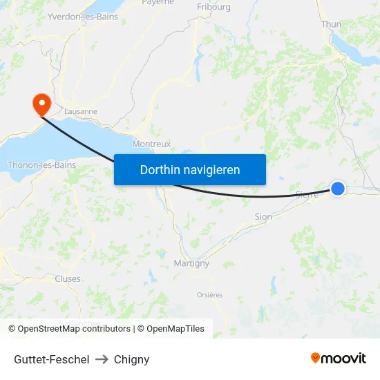 Guttet-Feschel to Chigny map