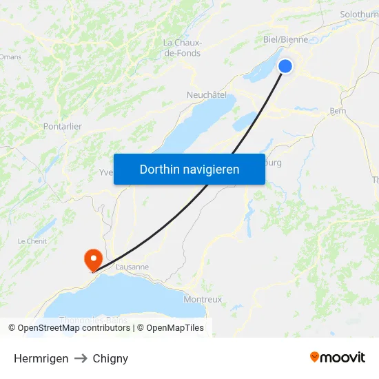 Hermrigen to Chigny map