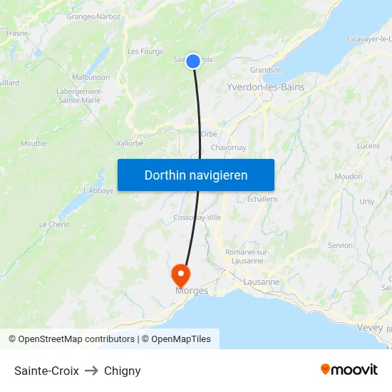 Sainte-Croix to Chigny map