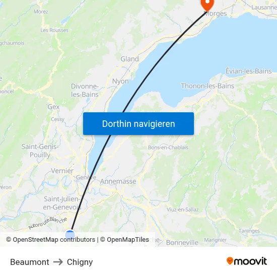 Beaumont to Chigny map