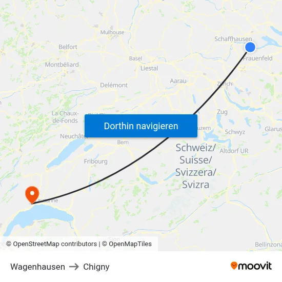 Wagenhausen to Chigny map