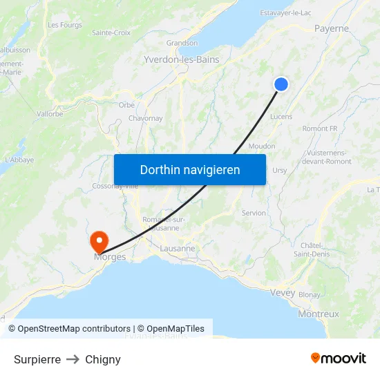 Surpierre to Chigny map