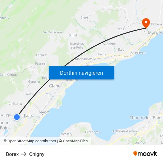 Borex to Chigny map