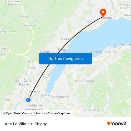 Aire-La-Ville to Chigny map