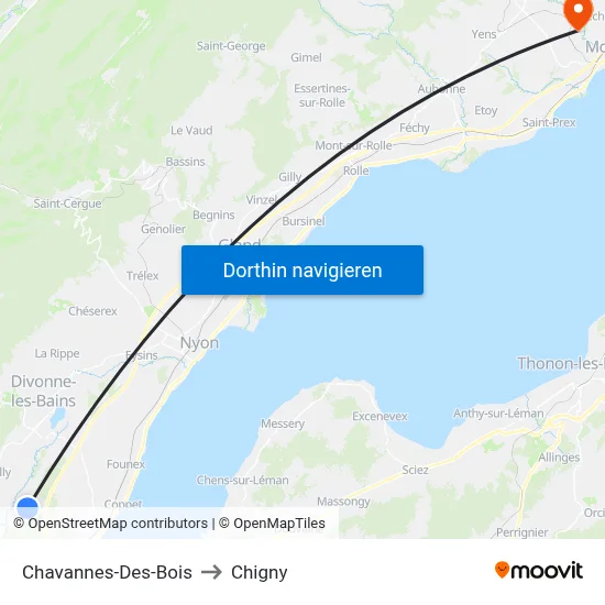 Chavannes-Des-Bois to Chigny map